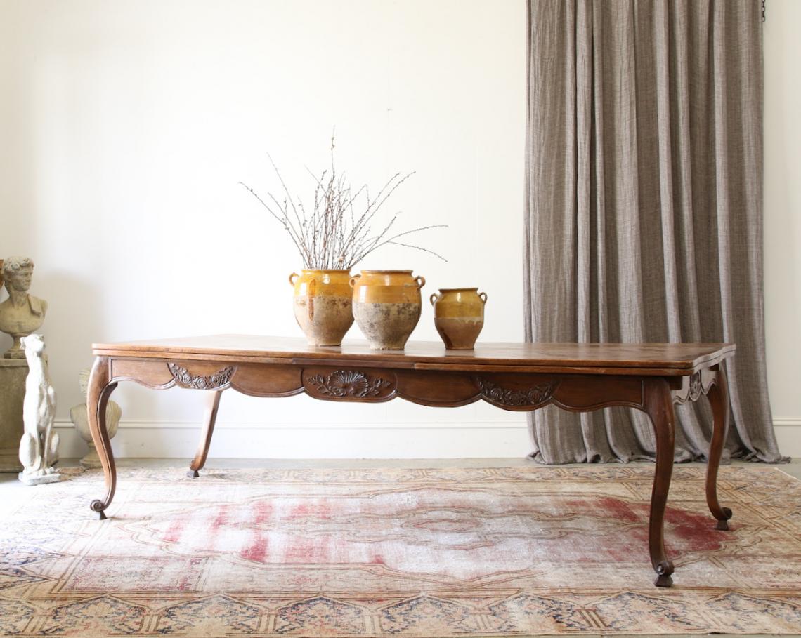 Huge French Parquet Extension Table