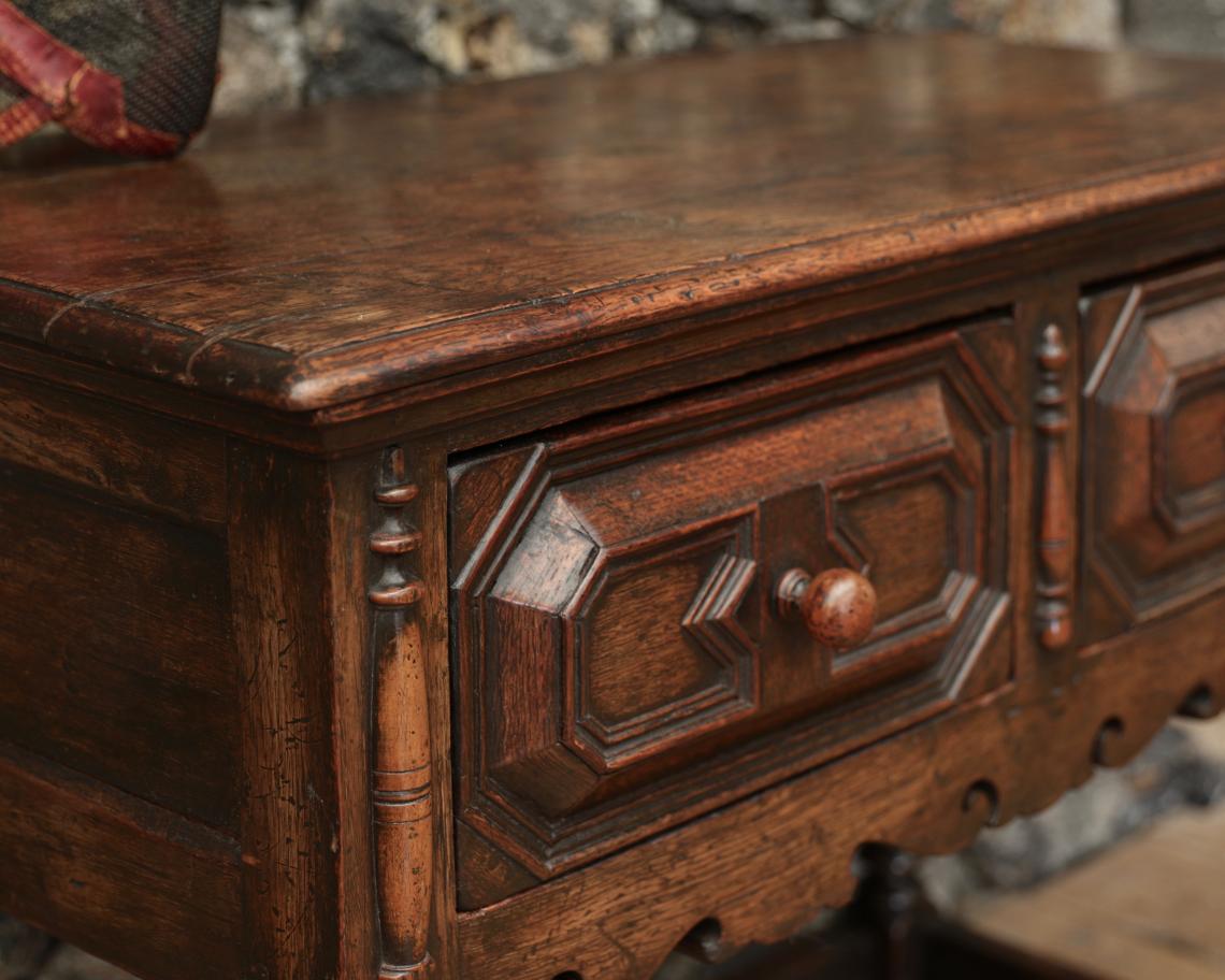 Jacobean Two Drawer Side Table