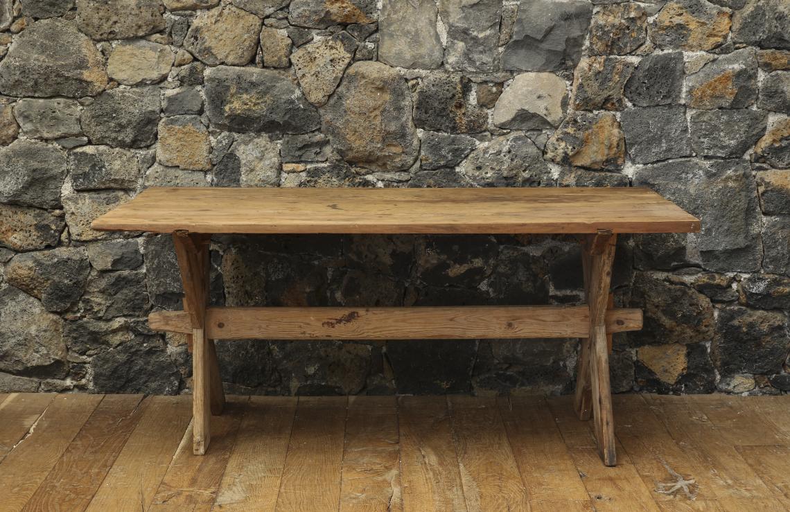 A Cross-Based Nordic Pine Rustic Table