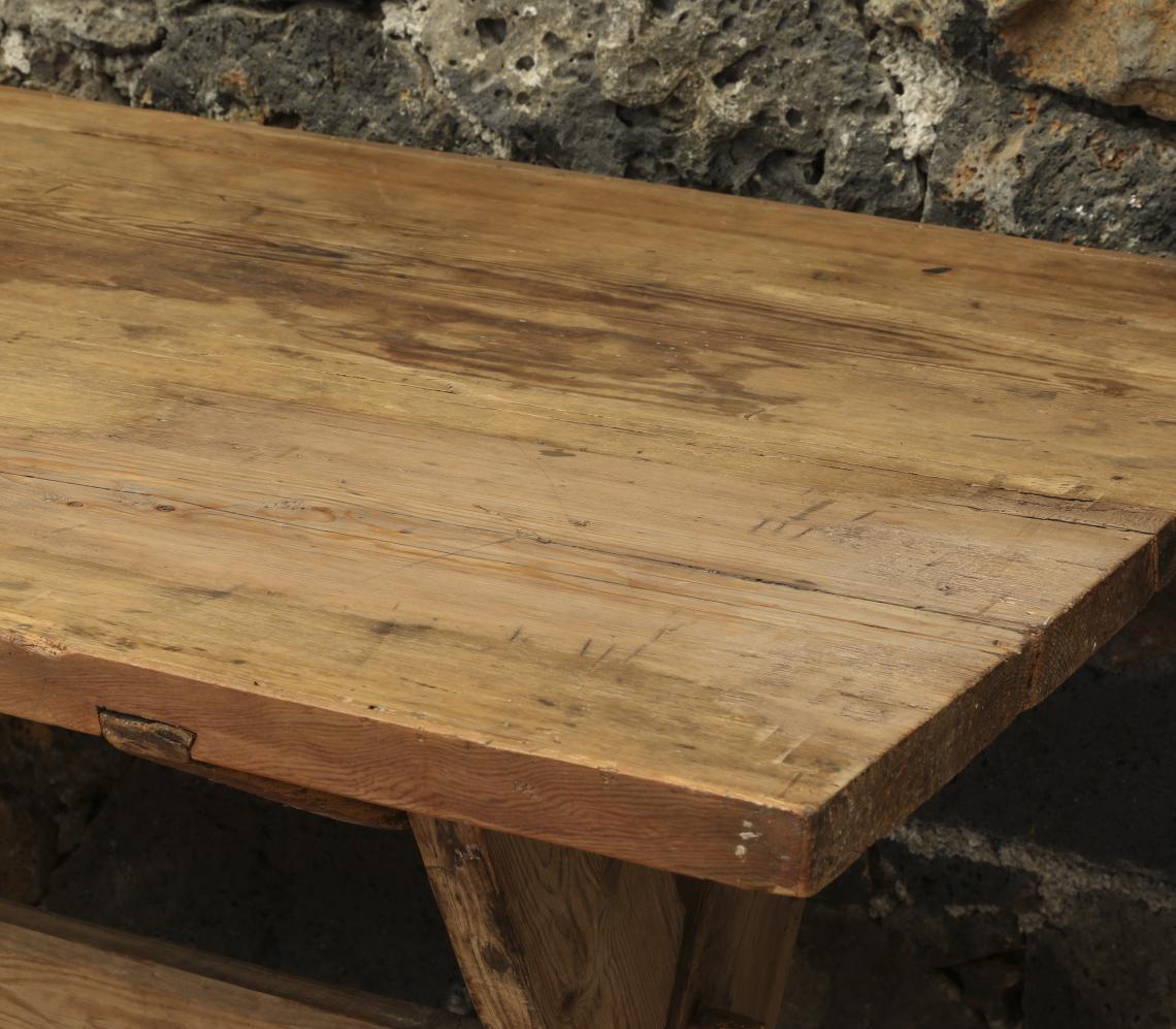 A Cross-Based Nordic Pine Rustic Table