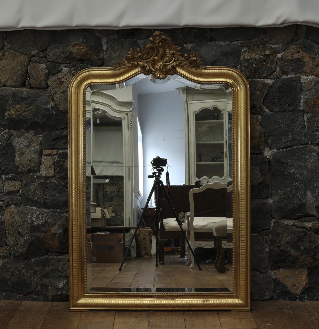 French Water-Gilded Louis Philippe Mirror