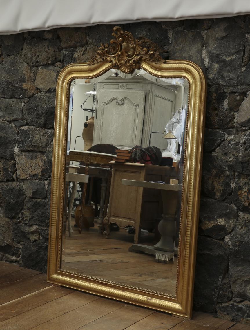 French Water-Gilded Louis Philippe Mirror