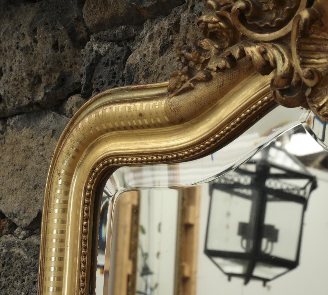 French Water-Gilded Louis Philippe Mirror