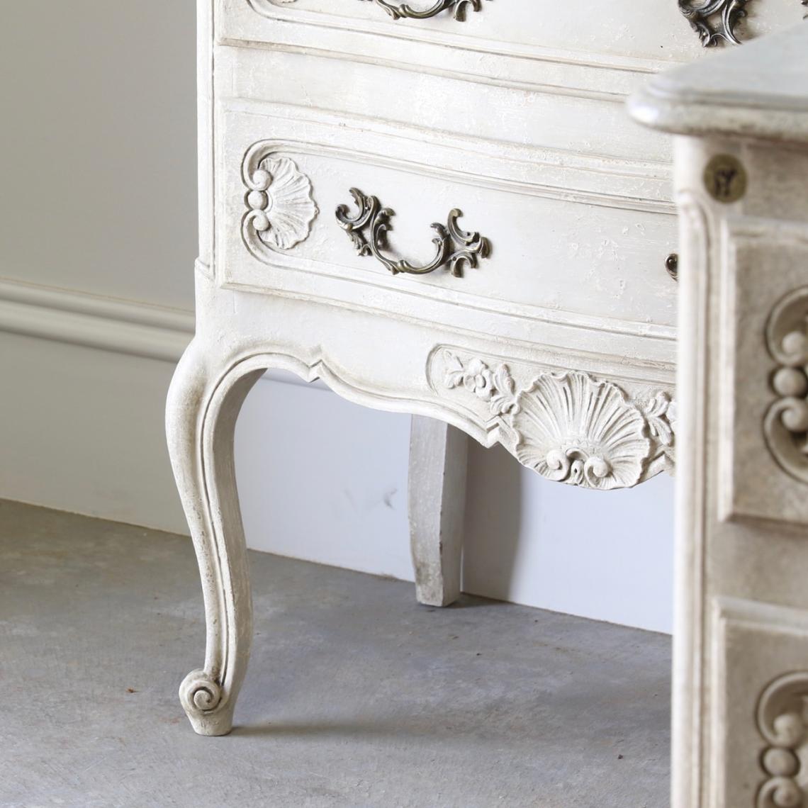 Pair of French Louis XIV-Style Gessoed Commodes 