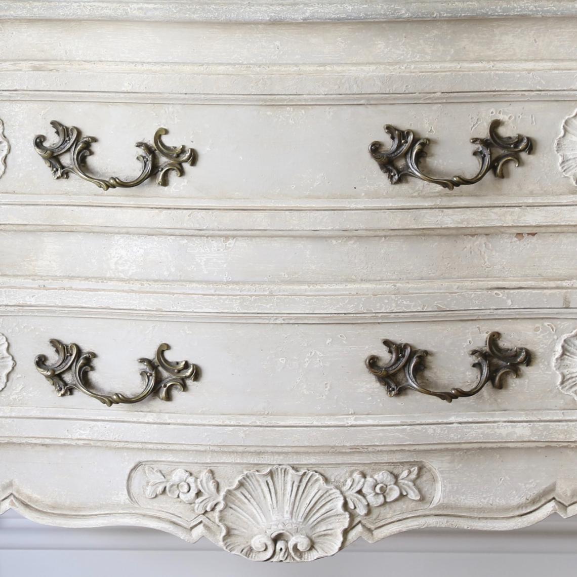Pair of French Louis XIV-Style Gessoed Commodes 