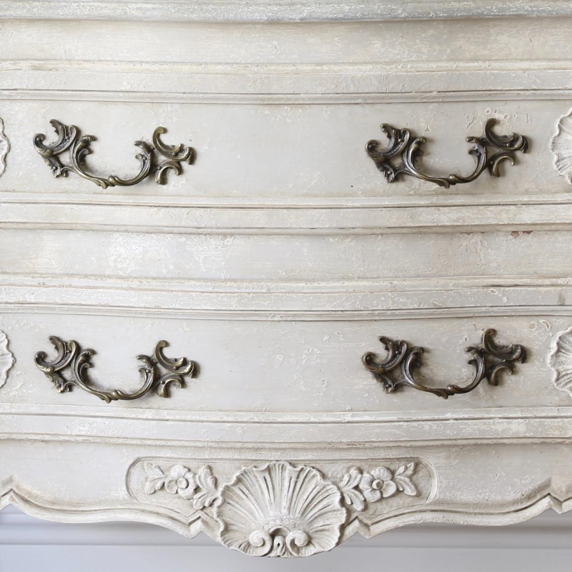 Pair of French Louis XIV-Style Gessoed Commodes 