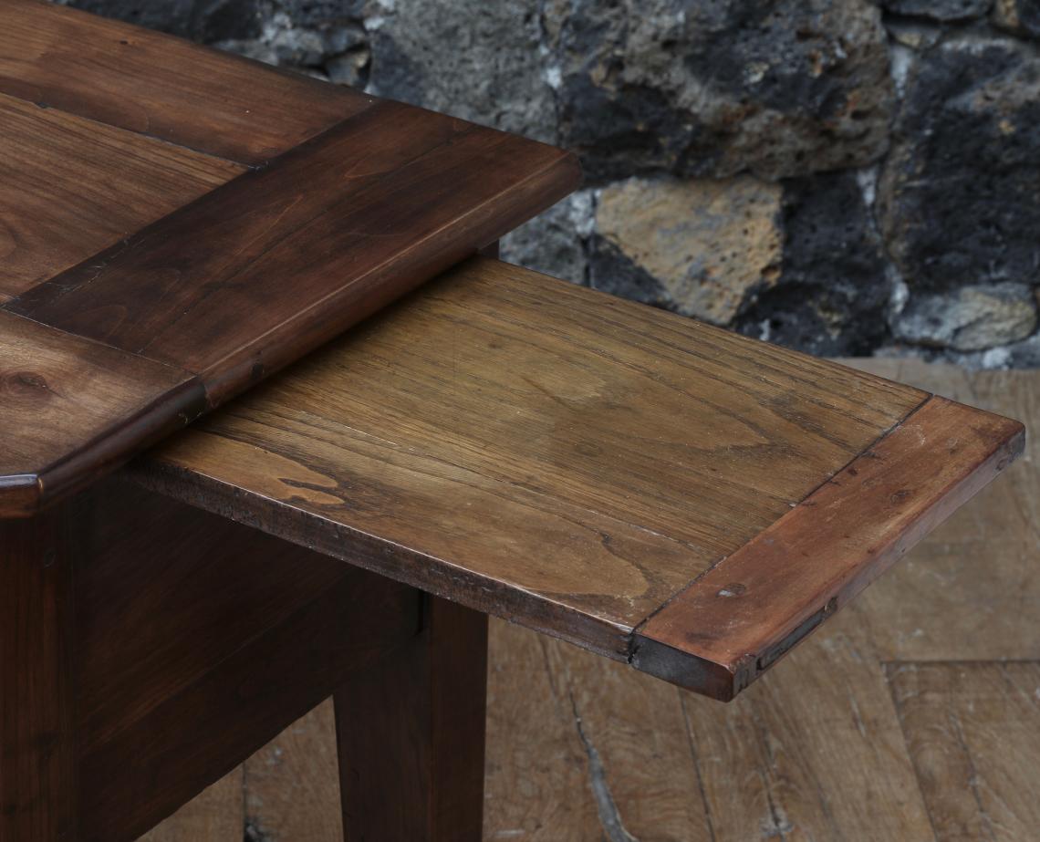 18th Century Three Drawer Side Table with Original Iron Handles