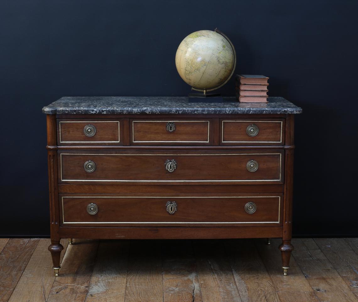 French Directoire Commode with Gilded Drawer Mouldings