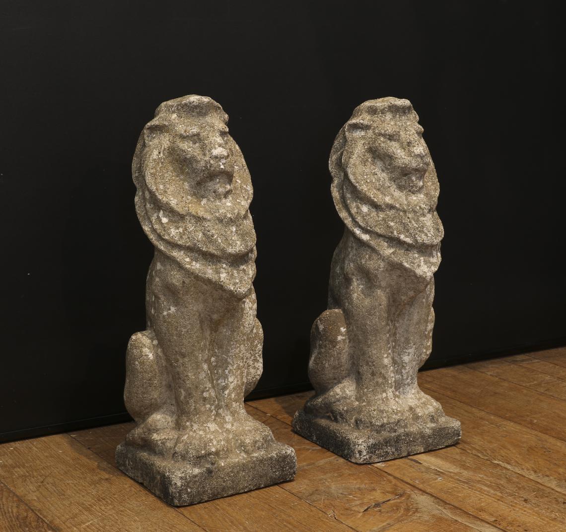 Pair of Concrete Lions