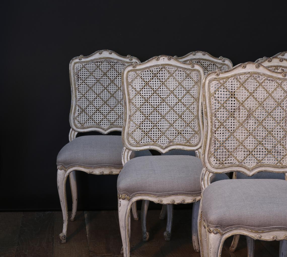 Set of Eight Louis XV Dining Chairs