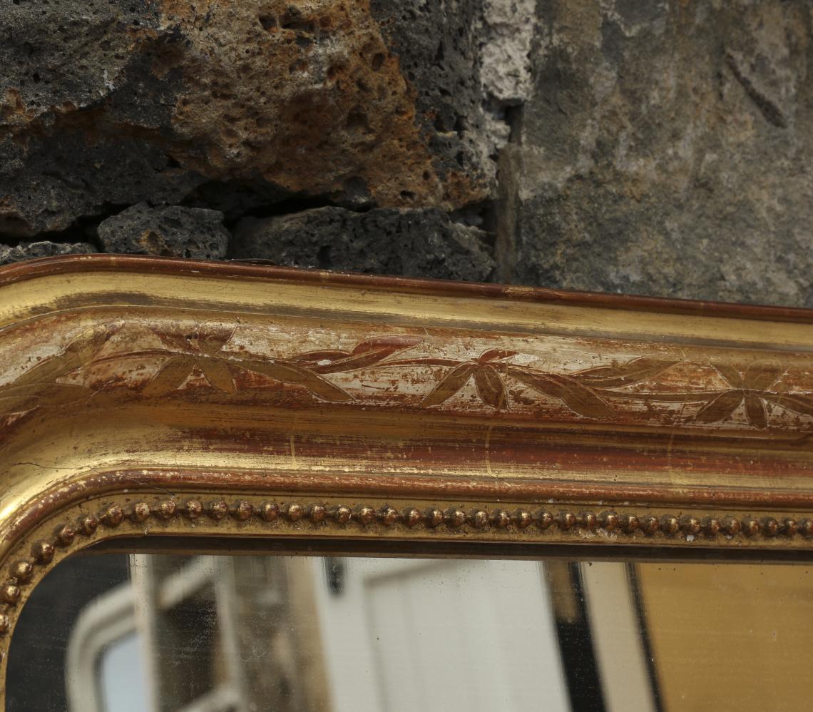 Louis Philippe Period Engraved and Water-Gilded Mirror