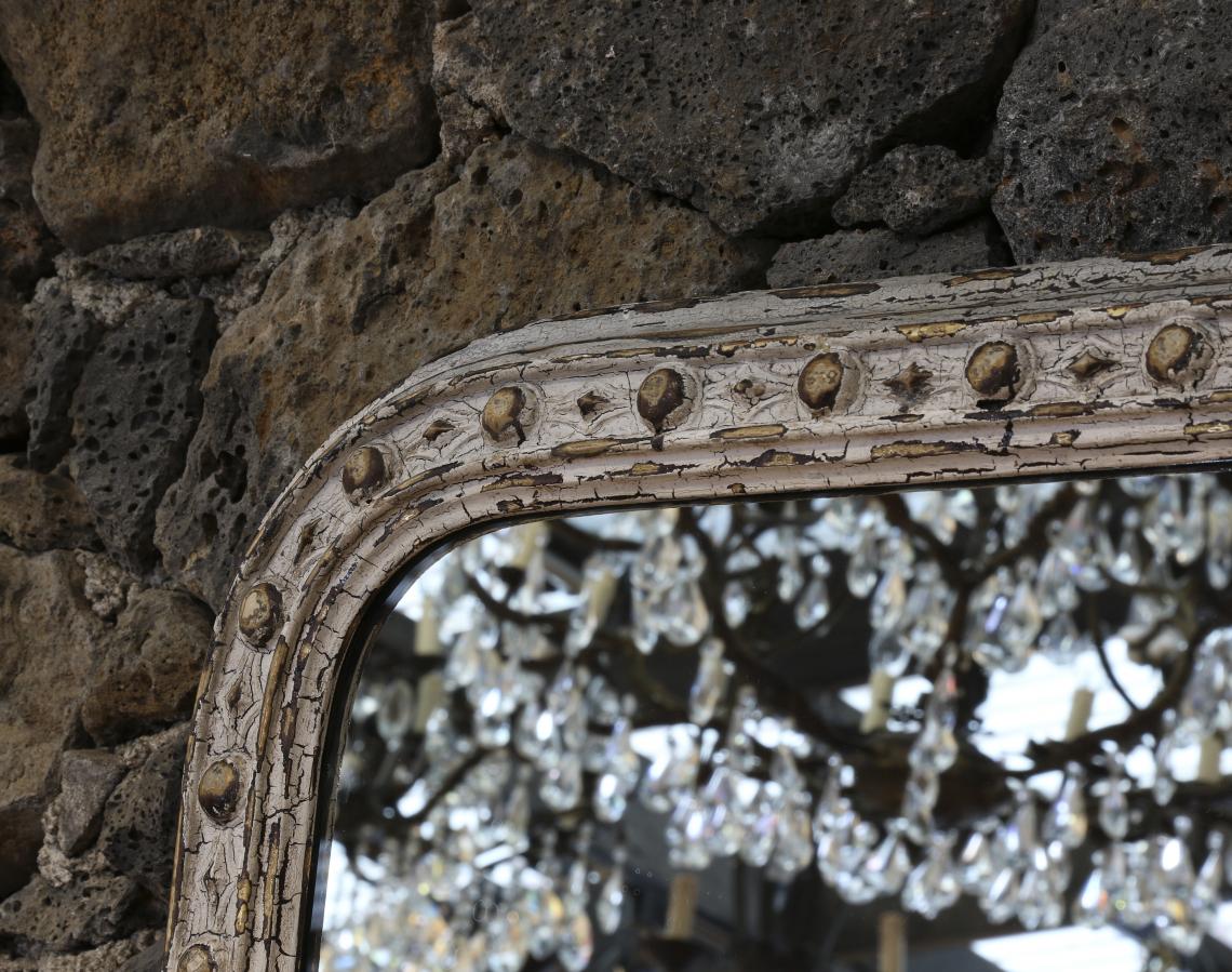 White and Gold Antique Mirror