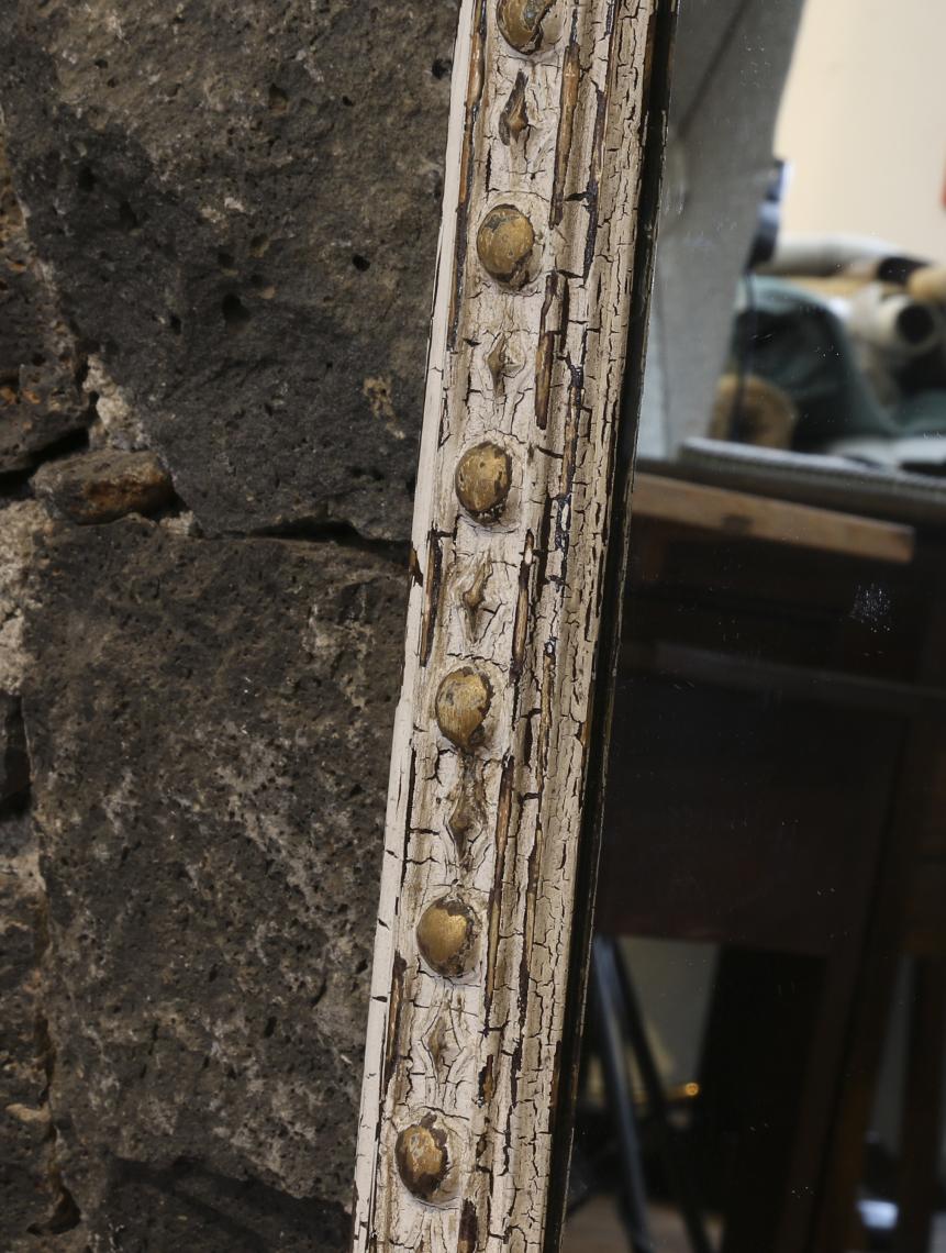 White and Gold Antique Mirror