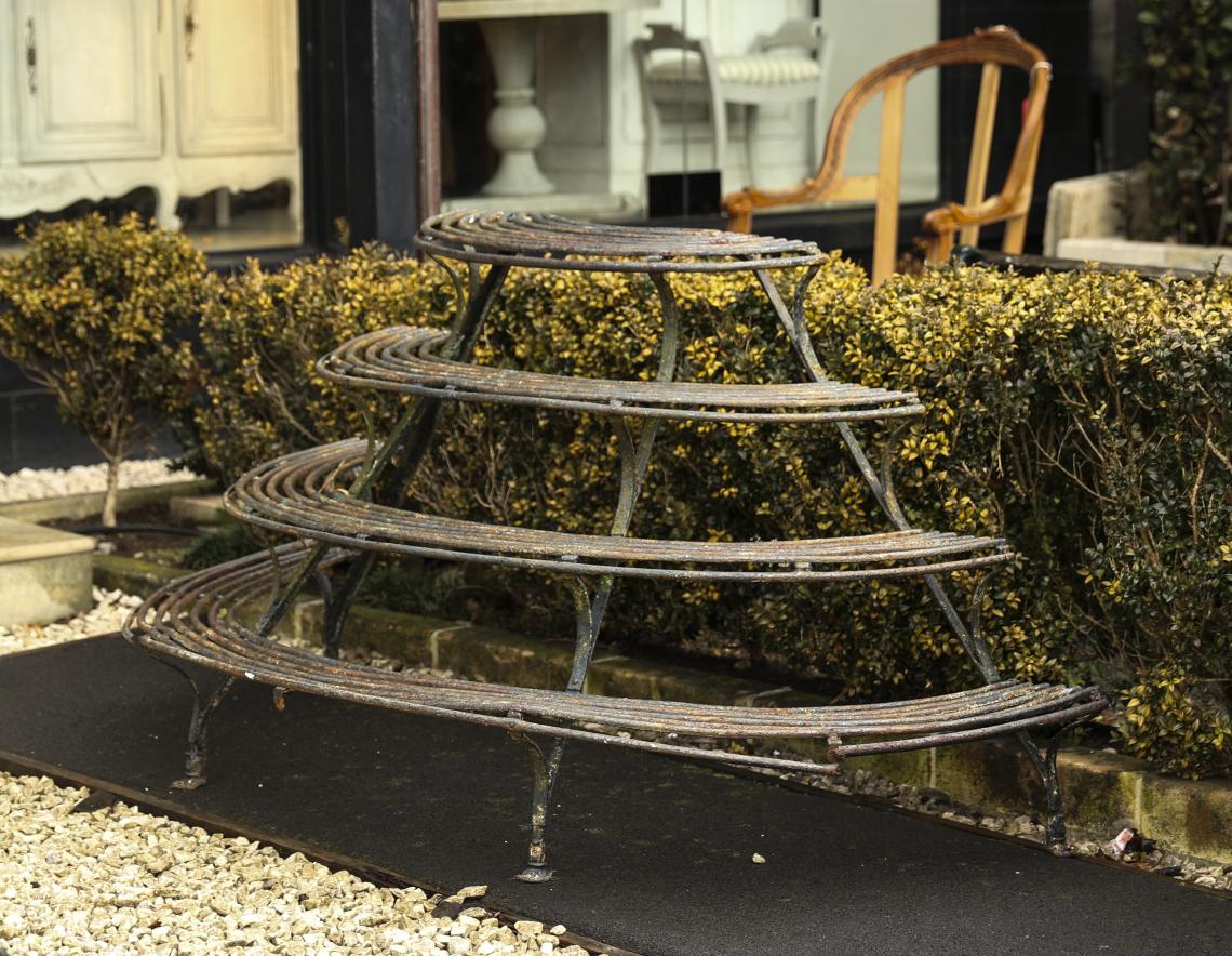 Outdoor Half-Round Plant Stand