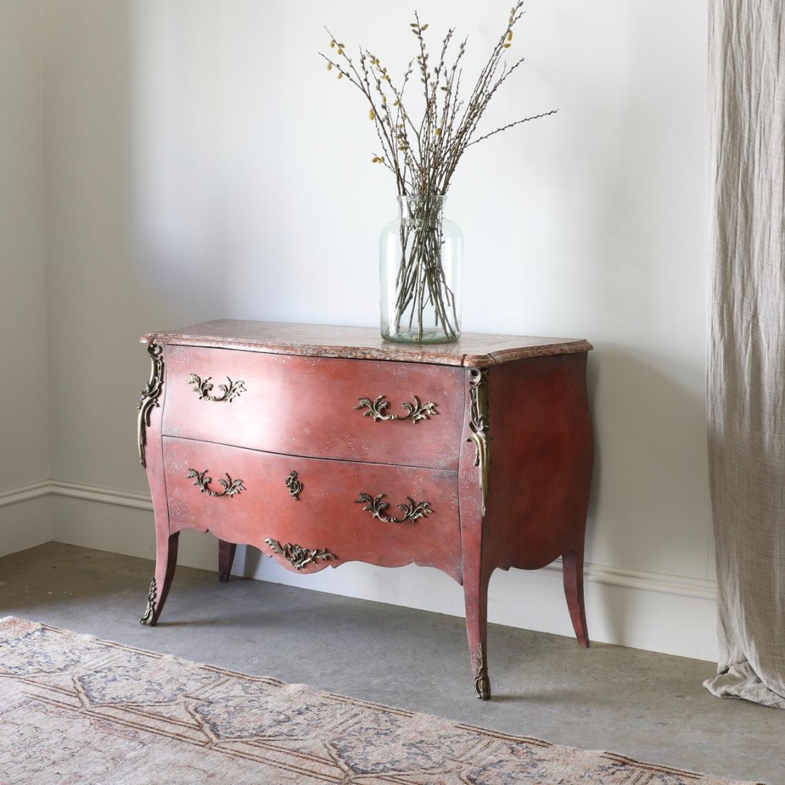 Red Louis XV Commode