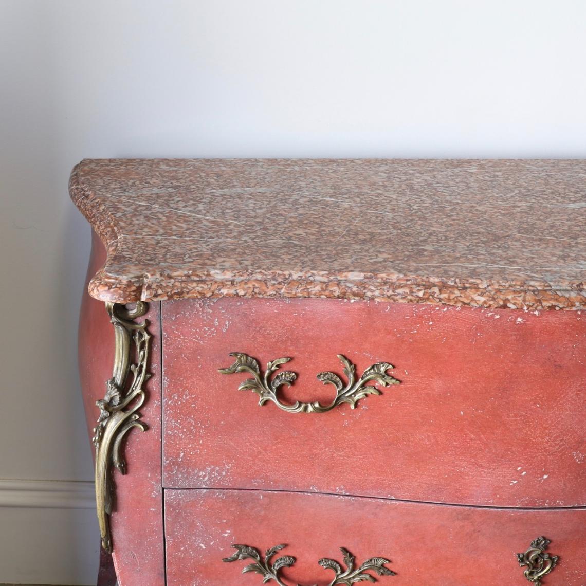 Red Louis XV Commode