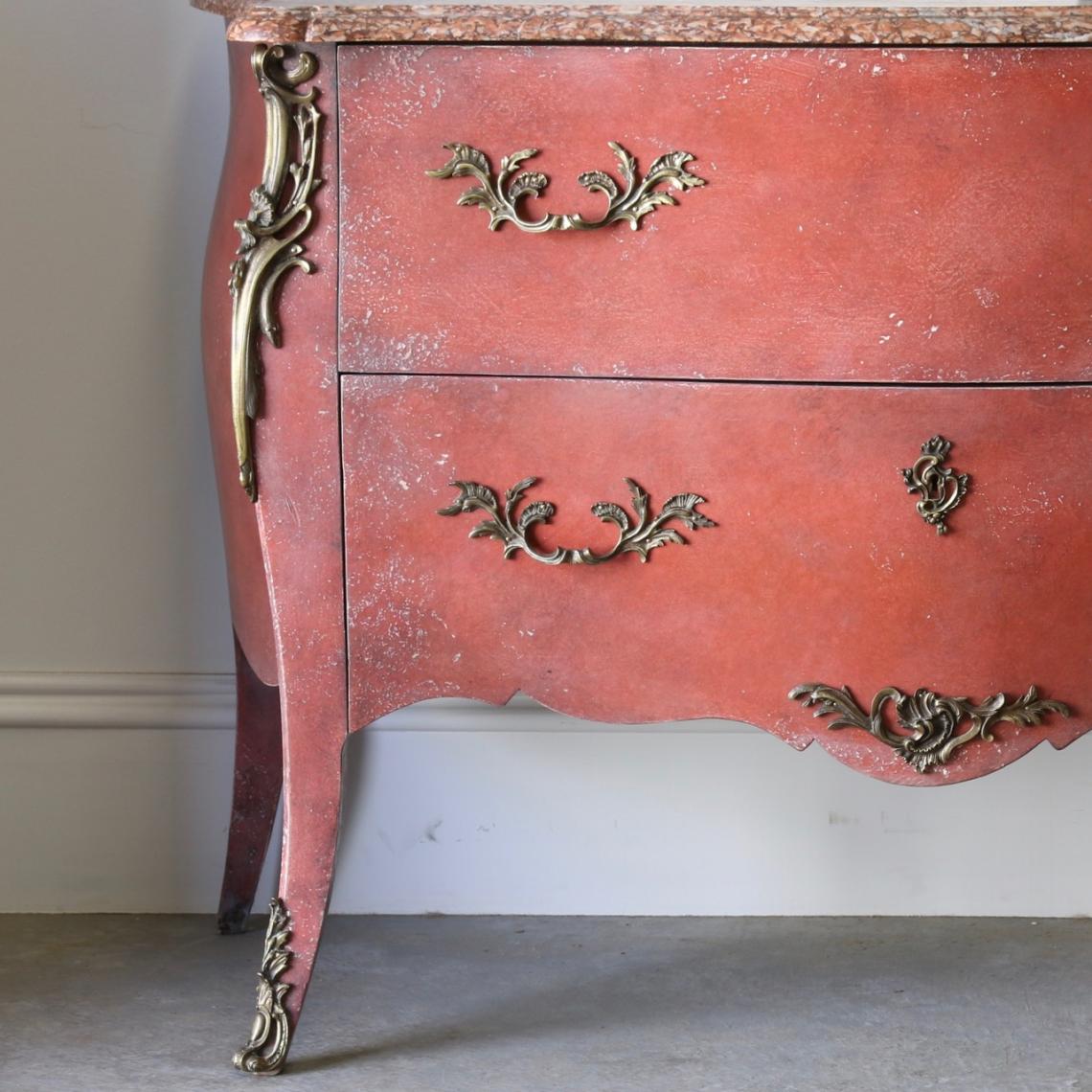 Red Louis XV Commode