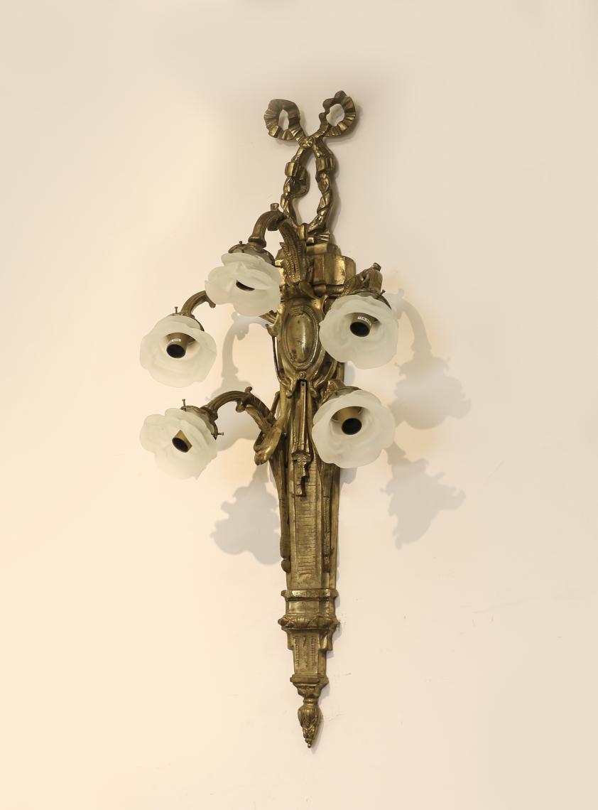 An Impressive Pair of Brass Sconce