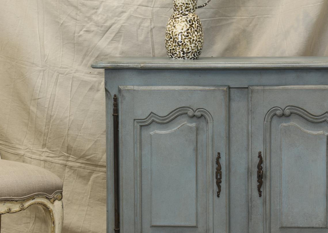 Nordic Blue Small French Dresser Base or buffet