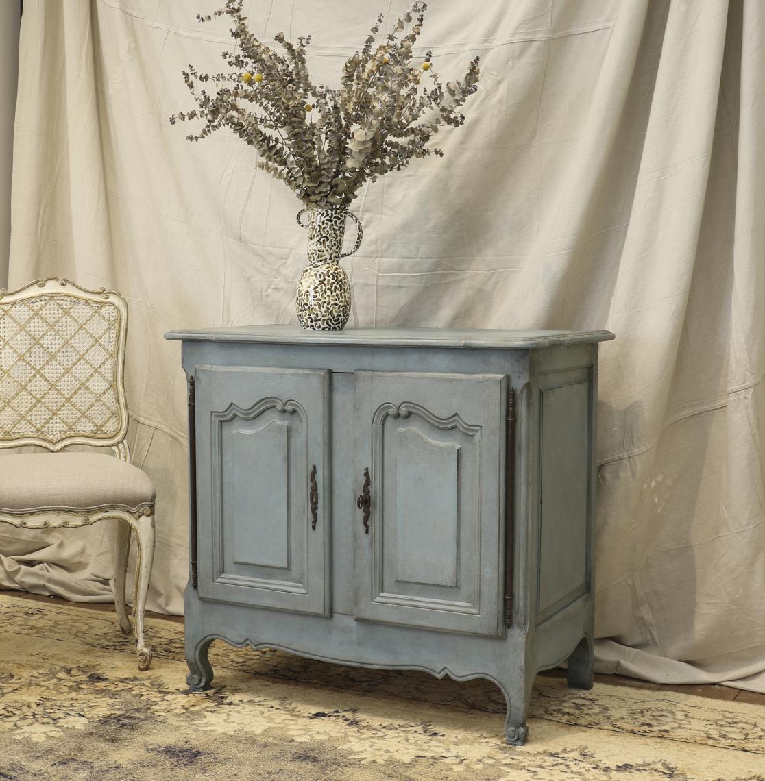 Nordic Blue Small French Dresser Base or buffet