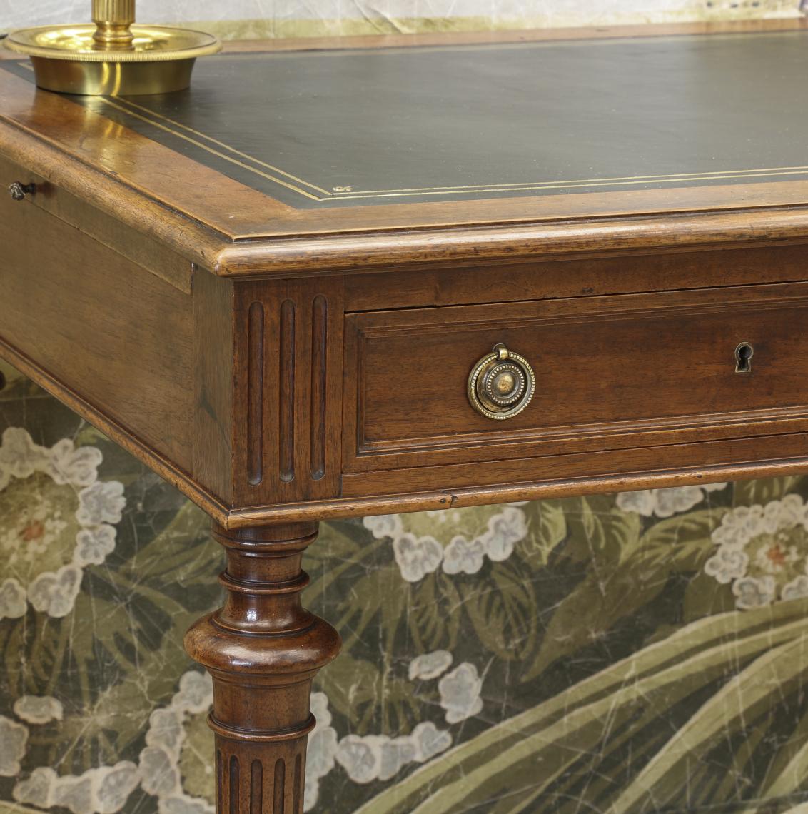 French Walnut Bureau Plat