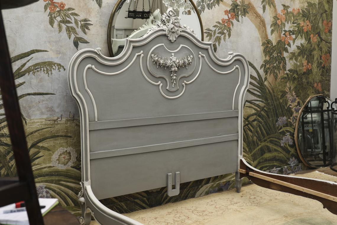 Painted Carved Bed