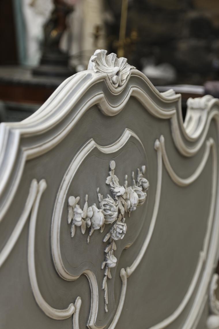 Painted Carved Bed