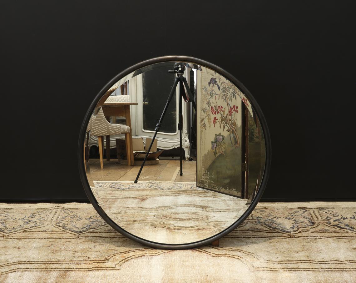 Dark Brass Round Mirror