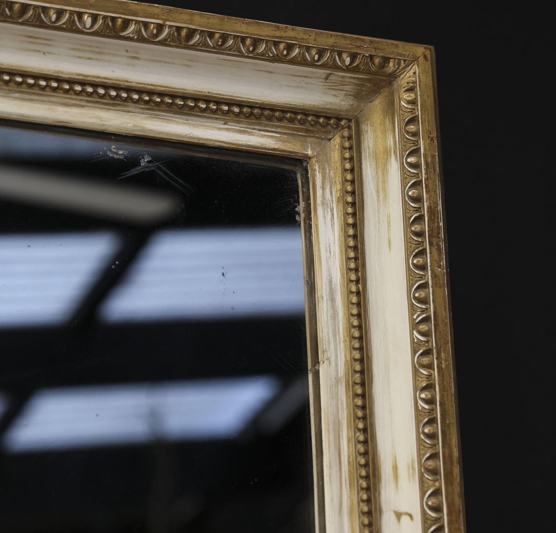 French 19th Century White and Gold Mirror