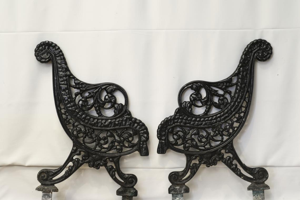 Black Cast Iron Bench Ends