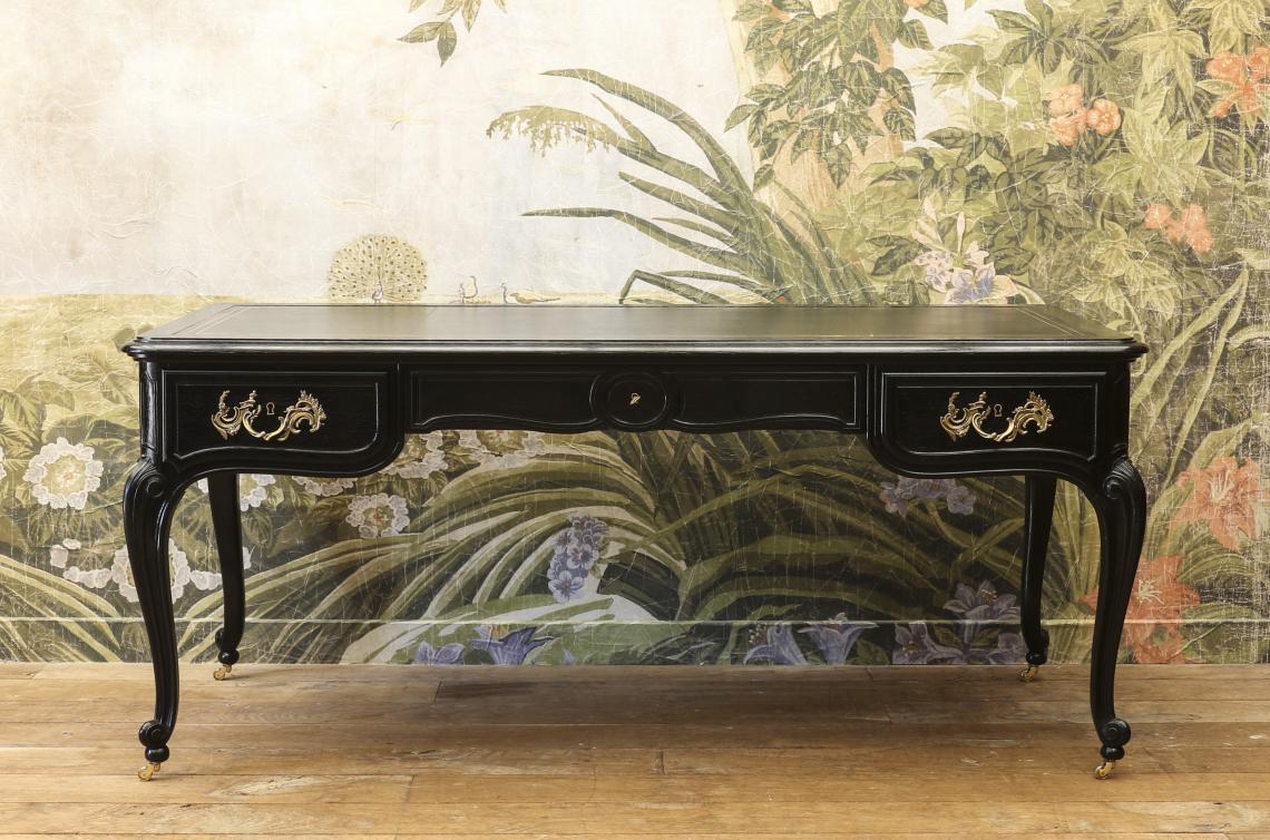 Black Polished Bureau Plat