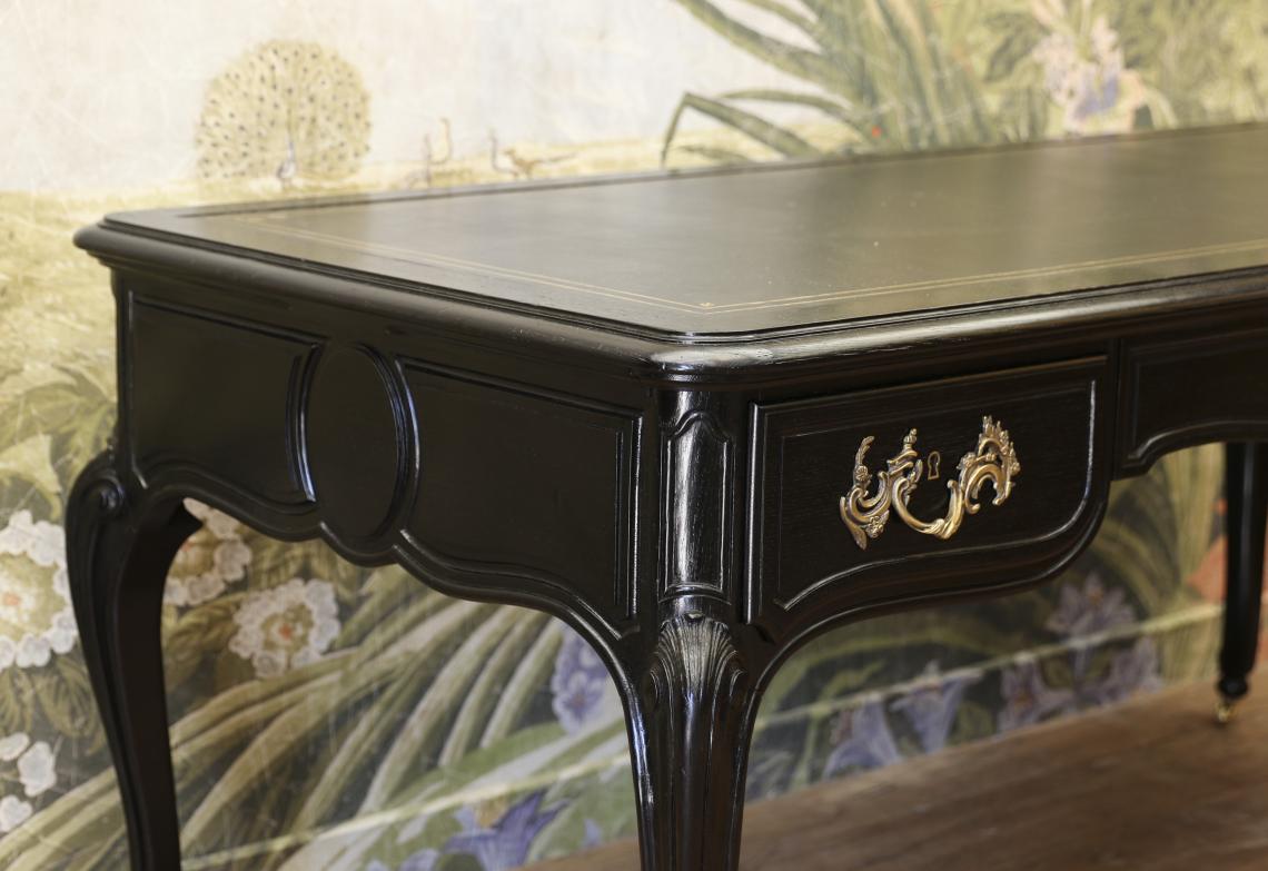 Black Polished Bureau Plat