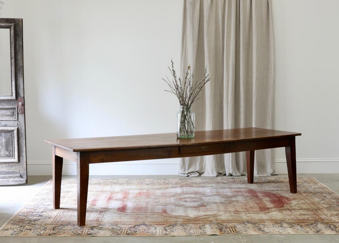 Large Solid French Oak Refectory Table 