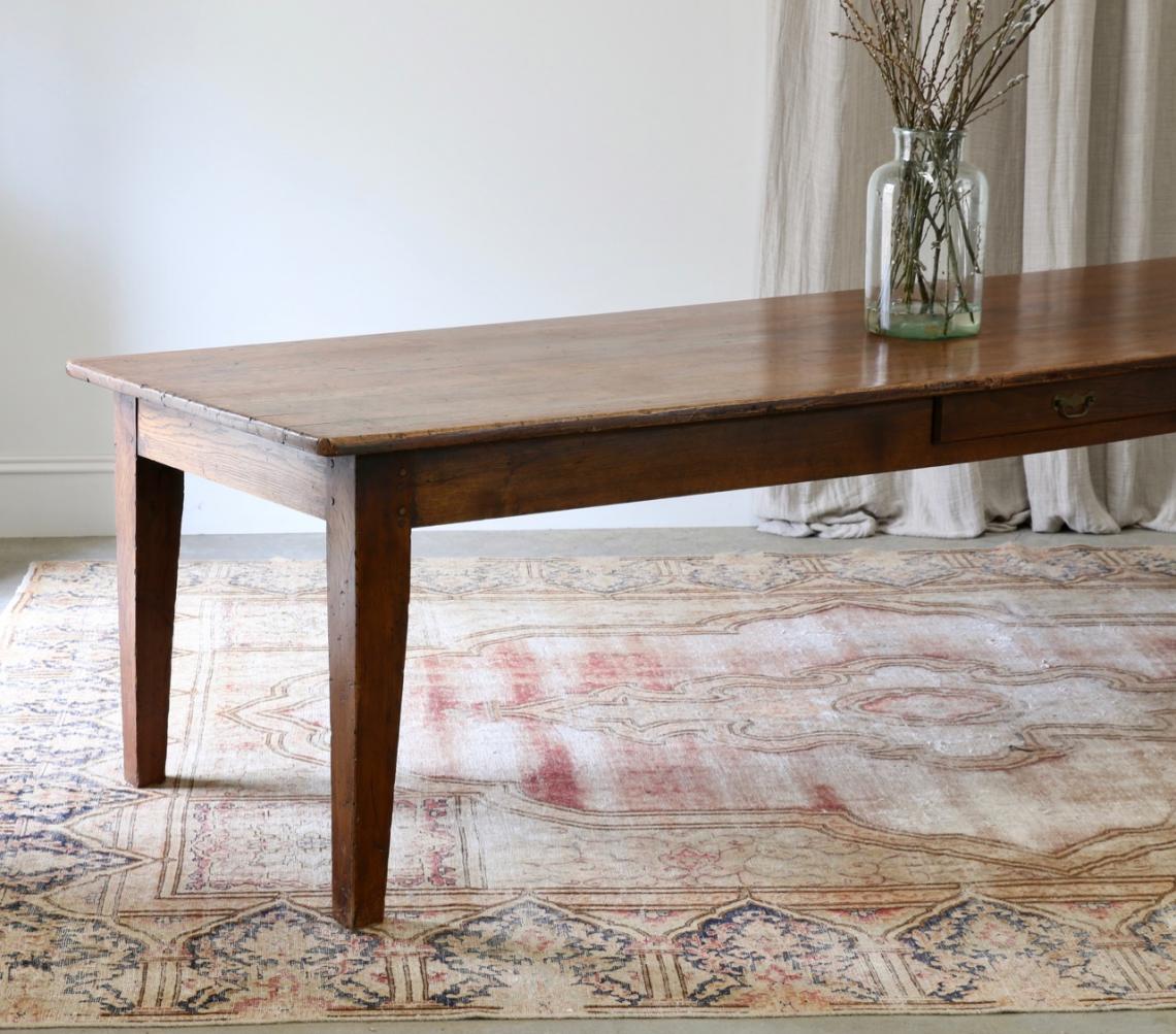 Large Solid French Oak Refectory Table 