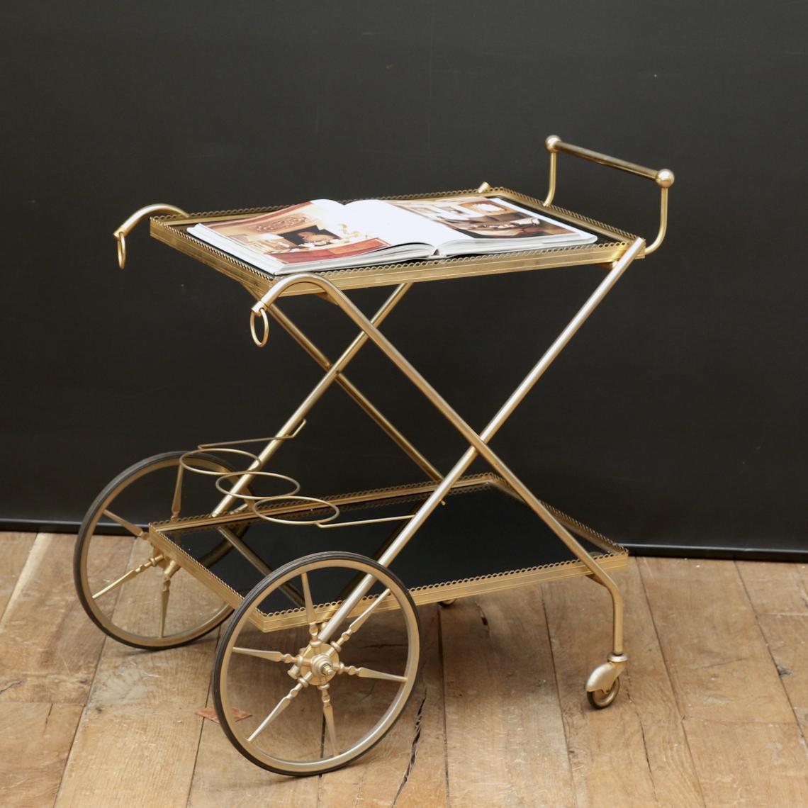 Black Glass Drinks Trolley 