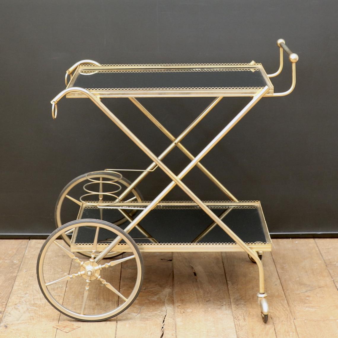 Black Glass Drinks Trolley 