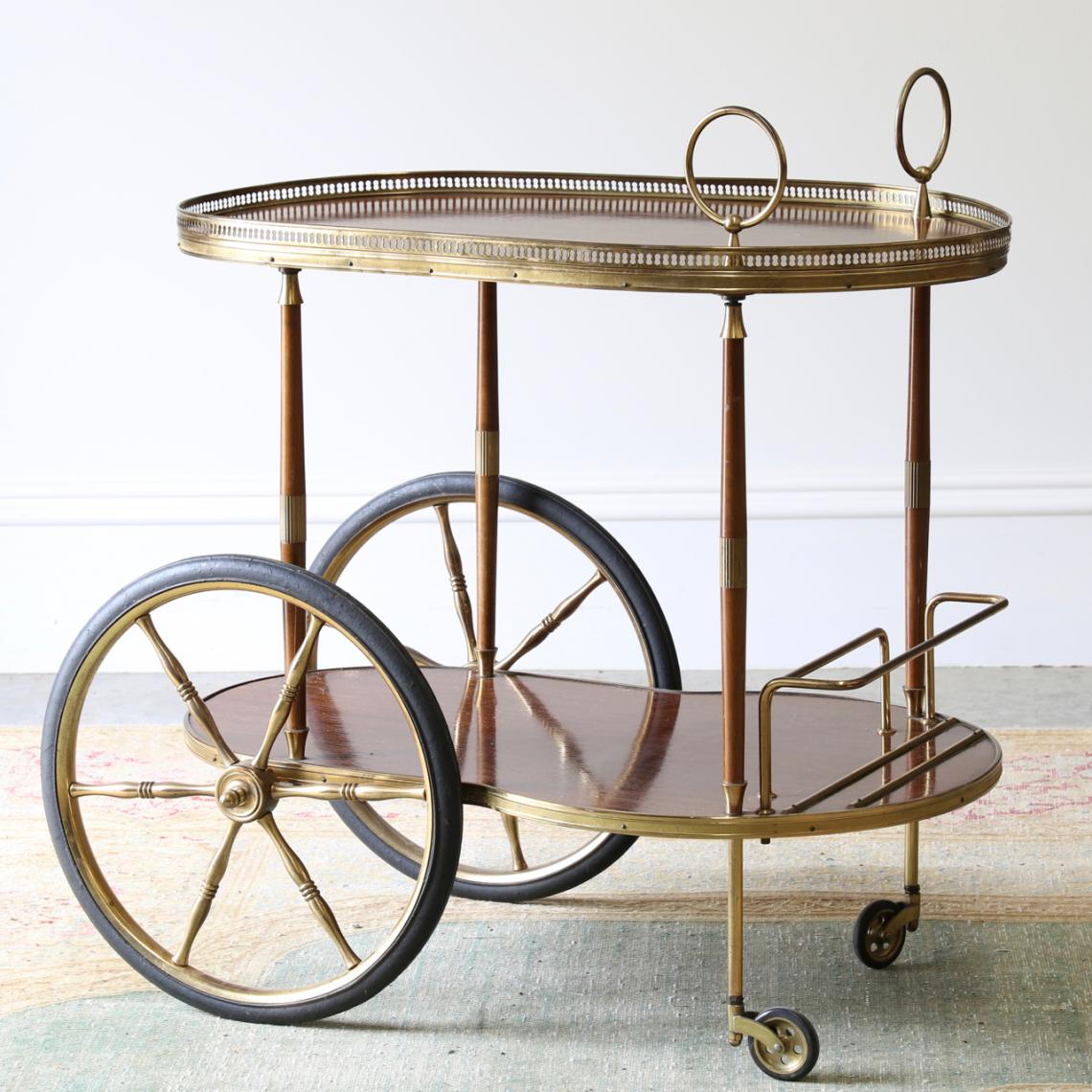 A French Brass Drinks Trolley