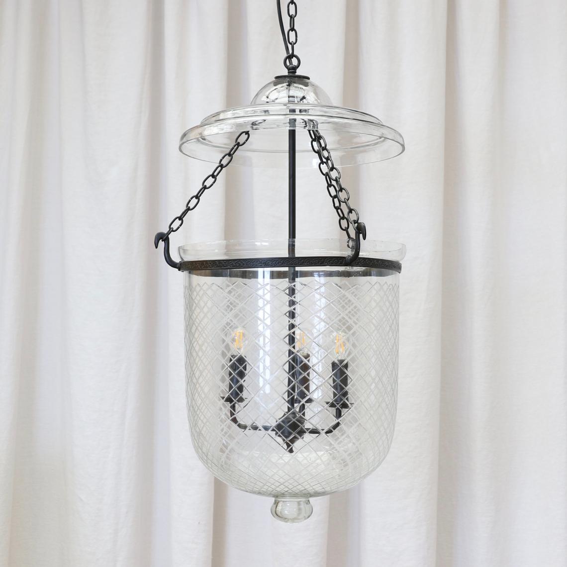 Bell Jar Lantern / Engraved