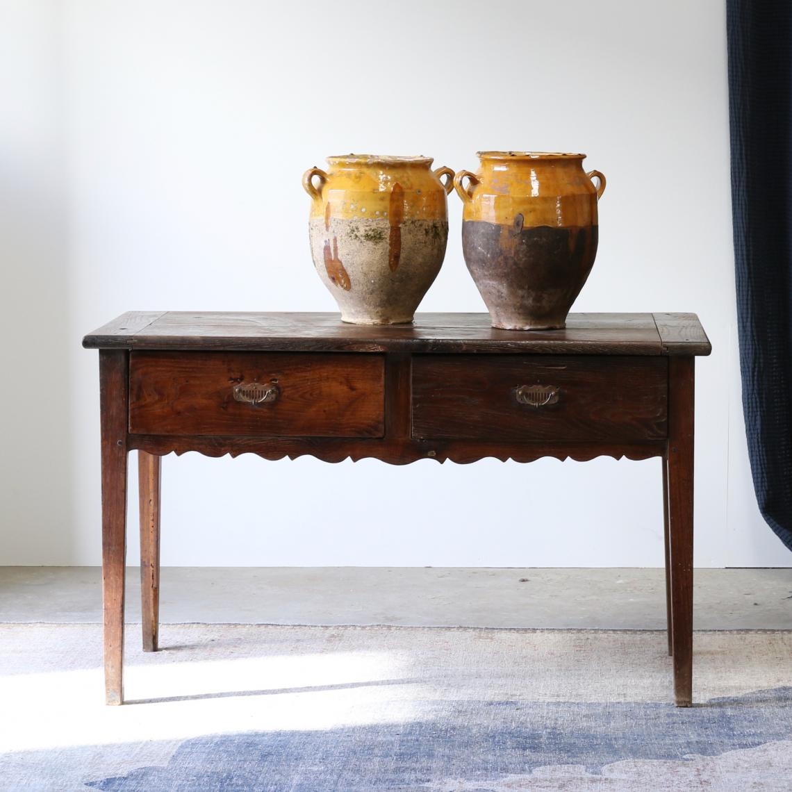 French Two Drawer Side Table