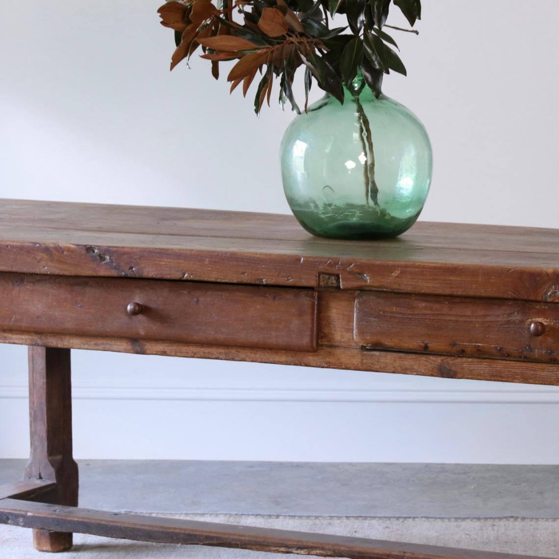 French Elm Console Table