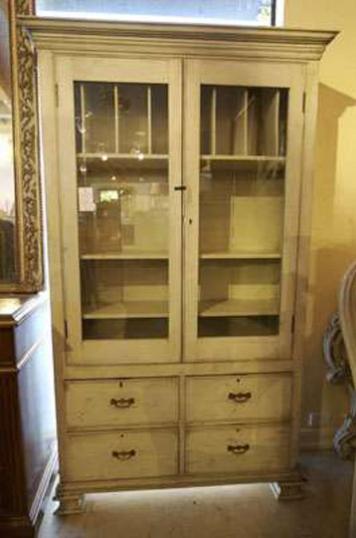 Painted French Glazed Cupboard