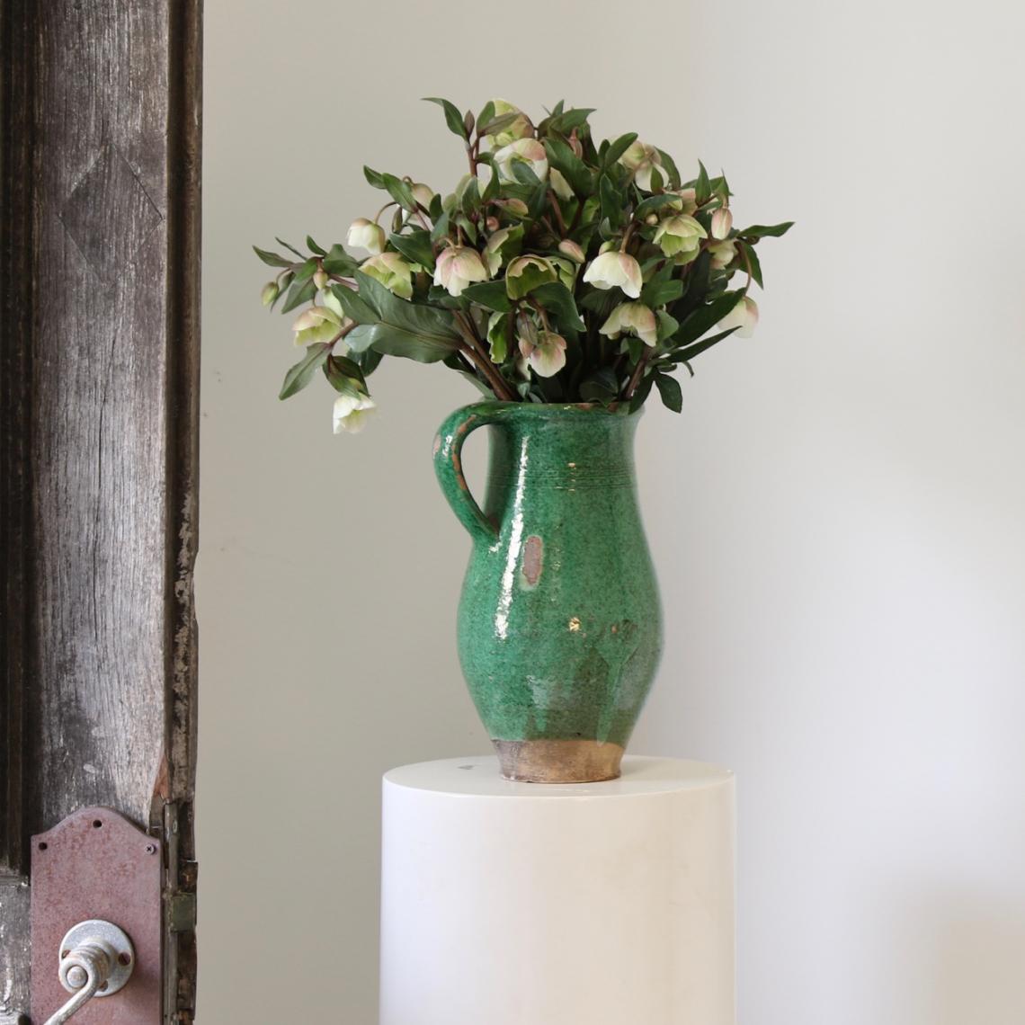 French Green Faience Jugs