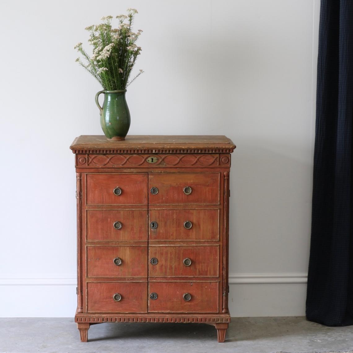 Swedish Cupboard in Oxblood Red 