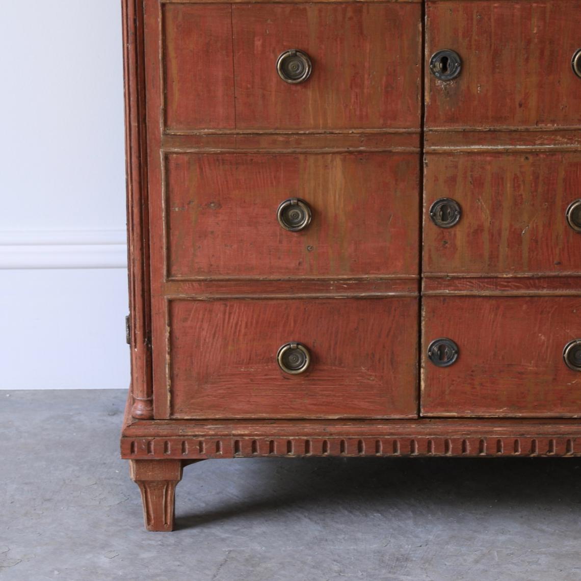 Swedish Cupboard in Oxblood Red 