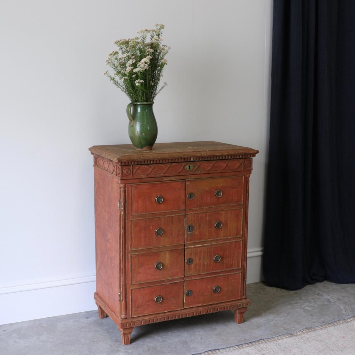 Swedish Cupboard in Oxblood Red 