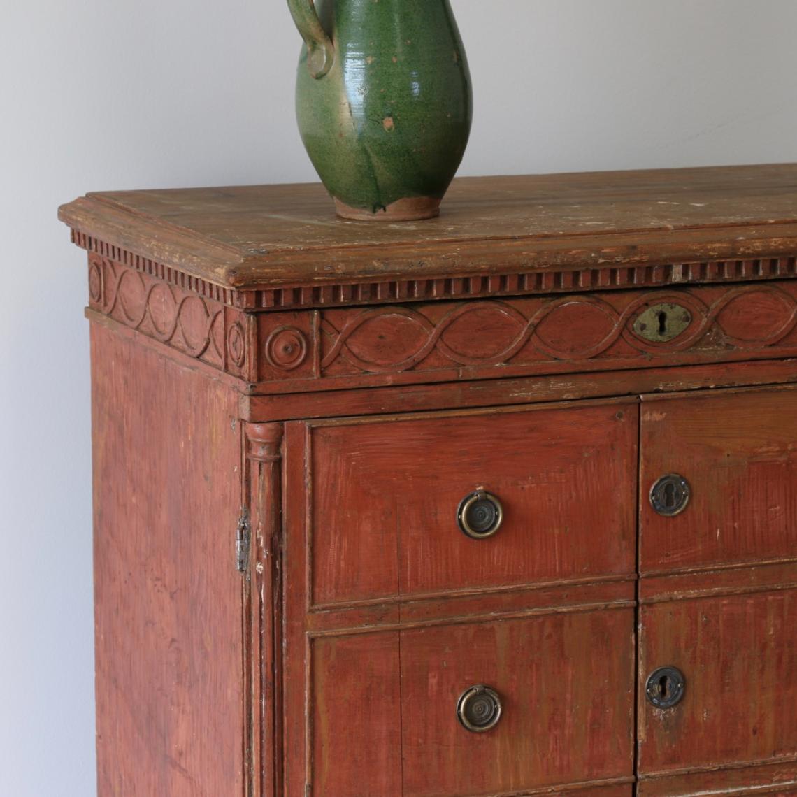 Swedish Cupboard in Oxblood Red 