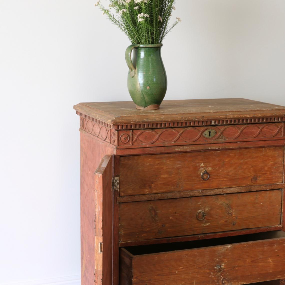 Swedish Cupboard in Oxblood Red 