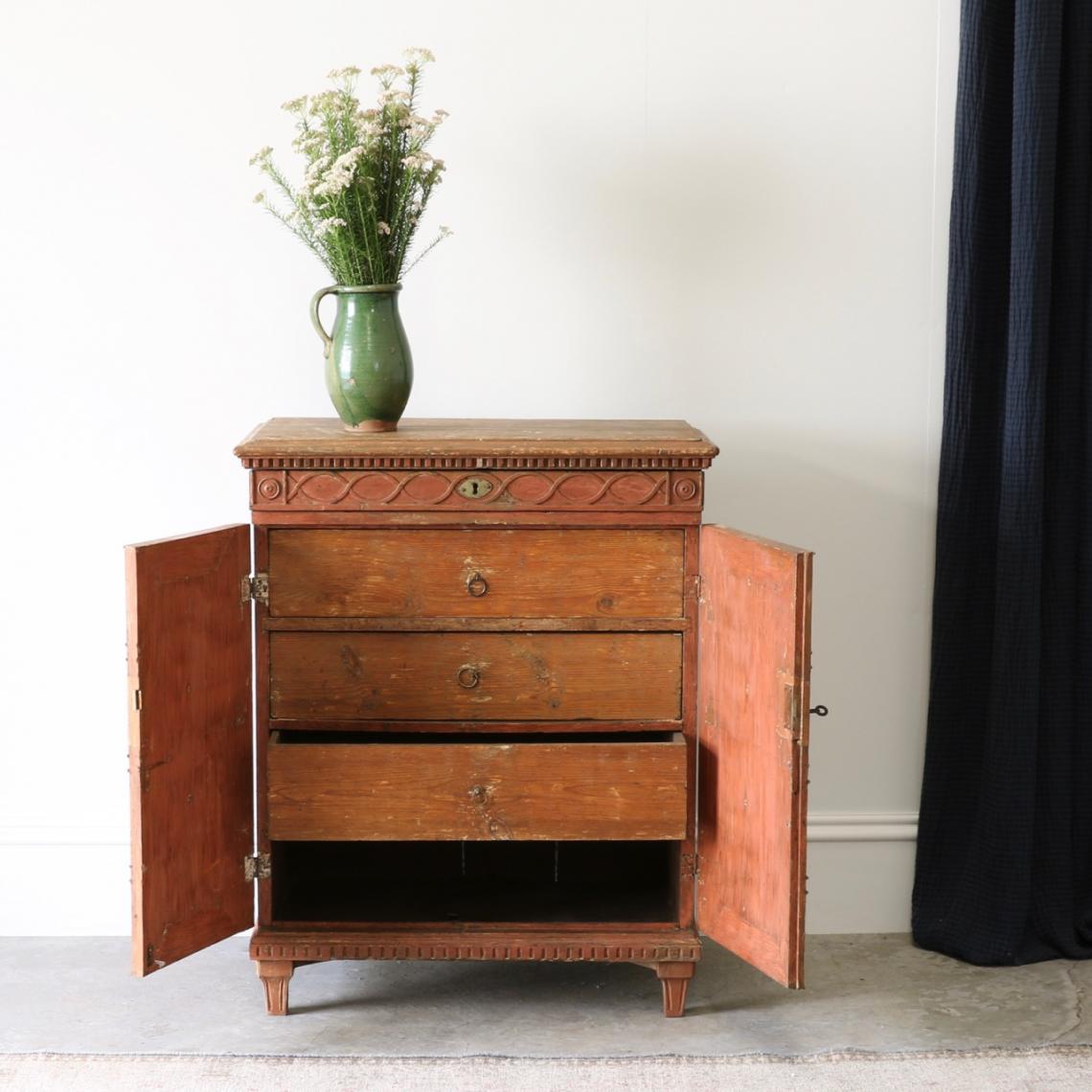 Swedish Cupboard in Oxblood Red 