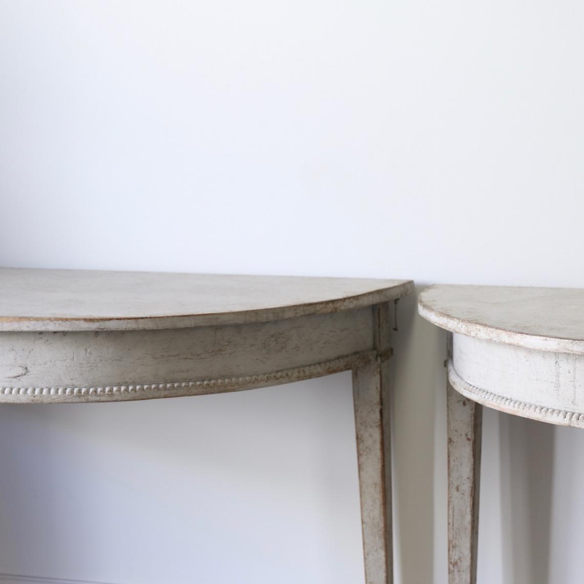 Pair of Demilune Console Tables