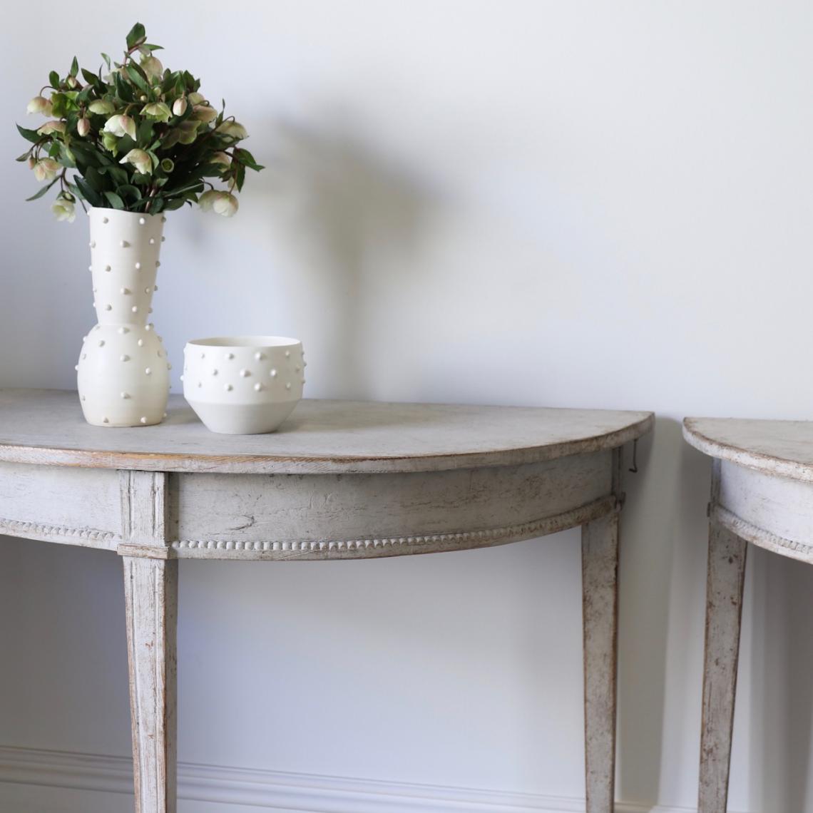 Pair of Demilune Console Tables